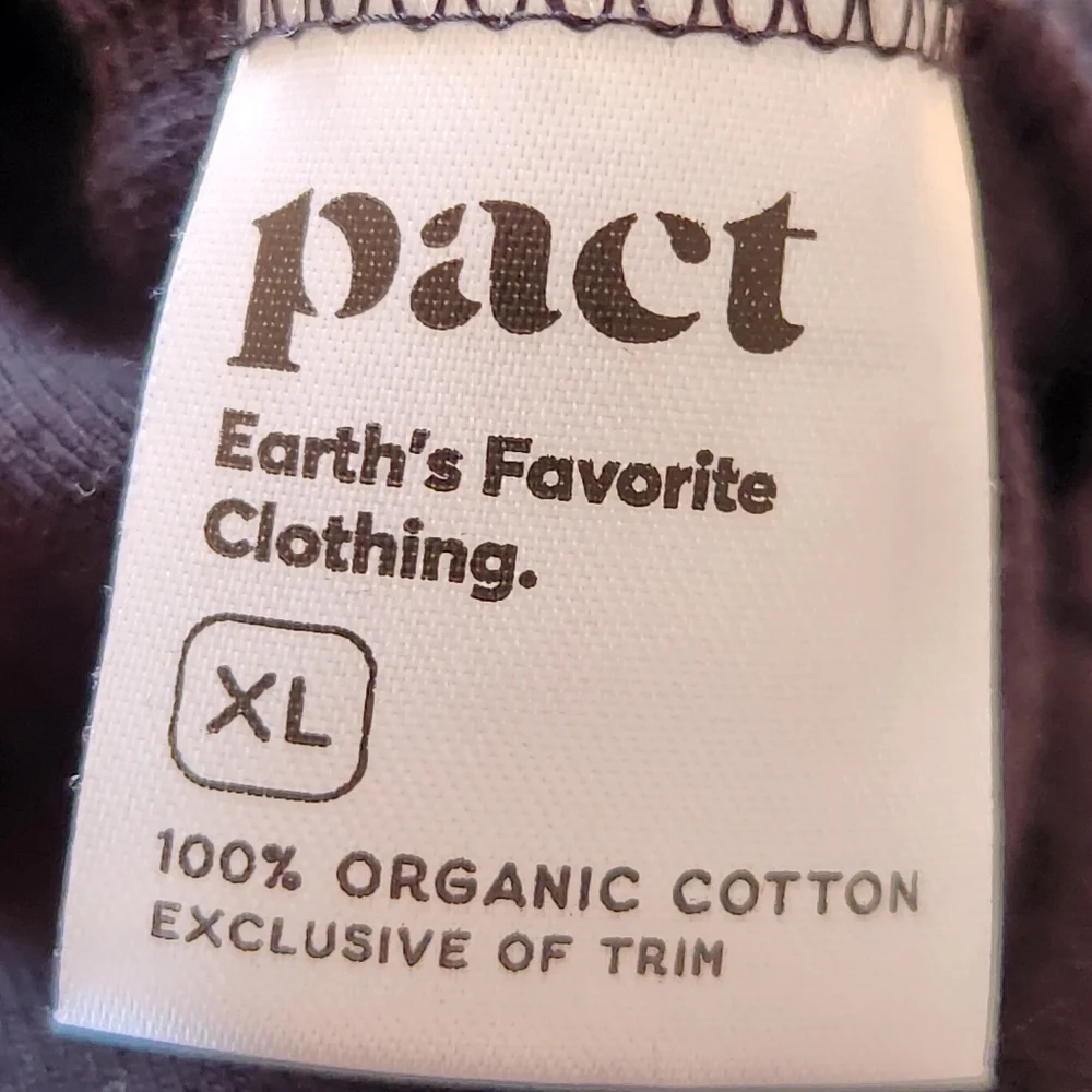 PACT Women's Velour Top Extra Large Black Organic Cotton Soft Cozy Sweatshirt - Picture 5 of 10